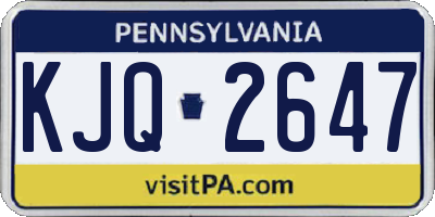 PA license plate KJQ2647
