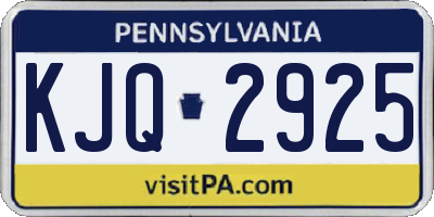 PA license plate KJQ2925