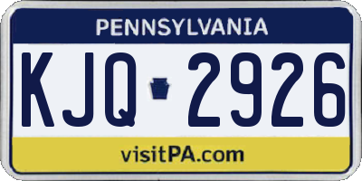 PA license plate KJQ2926