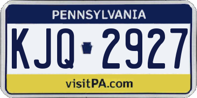 PA license plate KJQ2927
