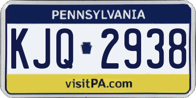 PA license plate KJQ2938