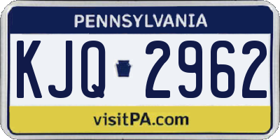 PA license plate KJQ2962