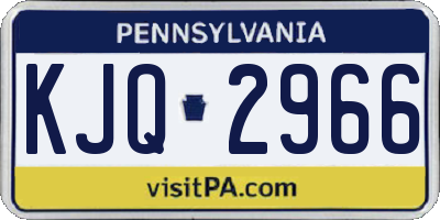 PA license plate KJQ2966