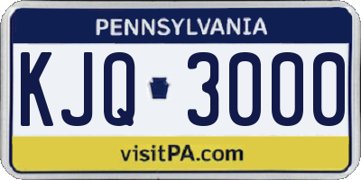 PA license plate KJQ3000