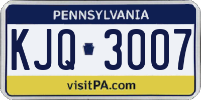 PA license plate KJQ3007