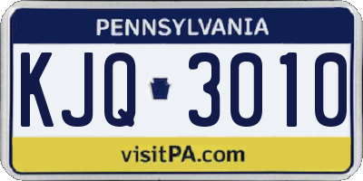 PA license plate KJQ3010