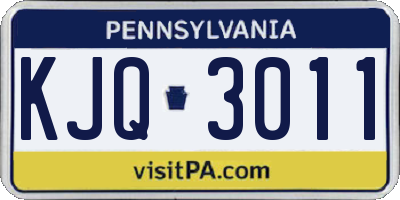 PA license plate KJQ3011