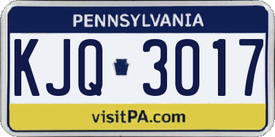 PA license plate KJQ3017
