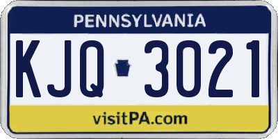 PA license plate KJQ3021