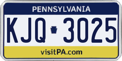 PA license plate KJQ3025