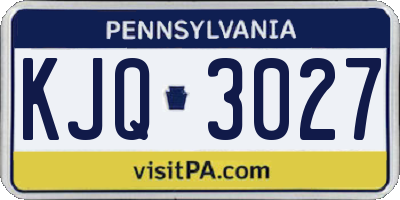 PA license plate KJQ3027