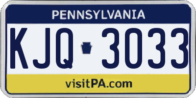 PA license plate KJQ3033