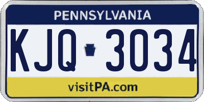 PA license plate KJQ3034