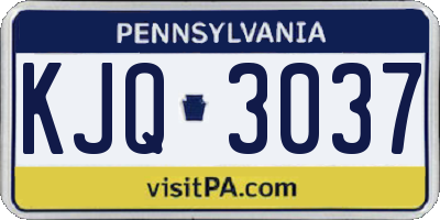 PA license plate KJQ3037
