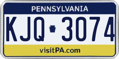 PA license plate KJQ3074