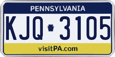 PA license plate KJQ3105