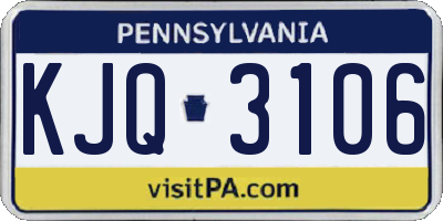 PA license plate KJQ3106