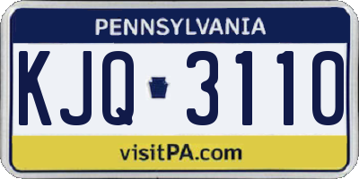 PA license plate KJQ3110