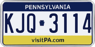 PA license plate KJQ3114