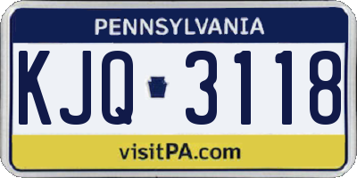 PA license plate KJQ3118