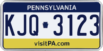PA license plate KJQ3123