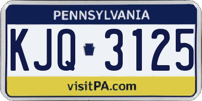 PA license plate KJQ3125