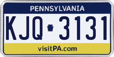 PA license plate KJQ3131