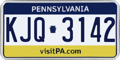 PA license plate KJQ3142