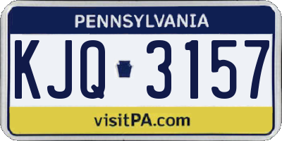 PA license plate KJQ3157