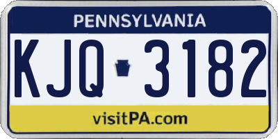 PA license plate KJQ3182