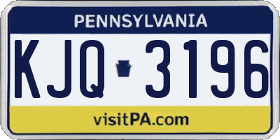PA license plate KJQ3196