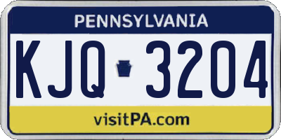 PA license plate KJQ3204
