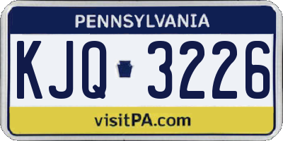 PA license plate KJQ3226