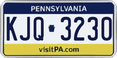 PA license plate KJQ3230