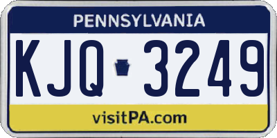 PA license plate KJQ3249