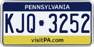 PA license plate KJQ3252