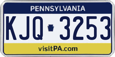 PA license plate KJQ3253