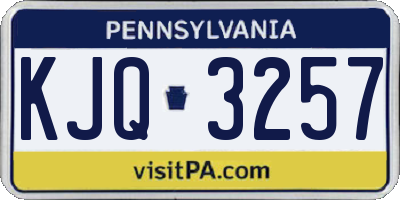 PA license plate KJQ3257