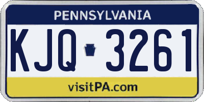 PA license plate KJQ3261