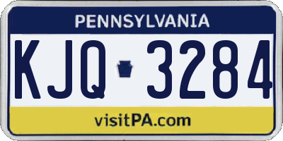 PA license plate KJQ3284