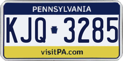 PA license plate KJQ3285