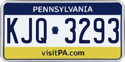 PA license plate KJQ3293