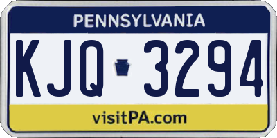 PA license plate KJQ3294