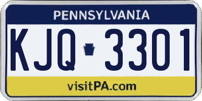 PA license plate KJQ3301