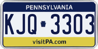 PA license plate KJQ3303
