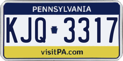 PA license plate KJQ3317