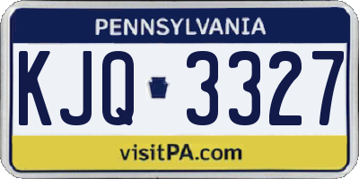 PA license plate KJQ3327
