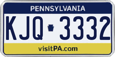 PA license plate KJQ3332