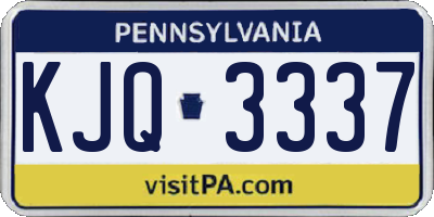 PA license plate KJQ3337