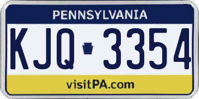 PA license plate KJQ3354